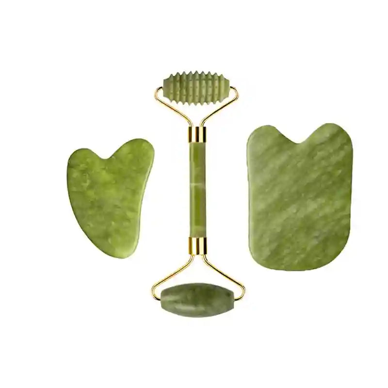 Jade Roller and Gua Sha Set: Natural Facial Massage Tool Kit Massage Roller Type 03 Tidesmit