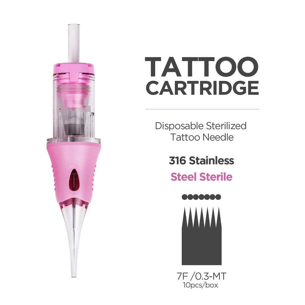 Permanent Makeup Needles - Sterile Tattoo Cartridge 10 Pack Permanent Makeup Machines 7F 0.3-MT China Mainland Tidesmit