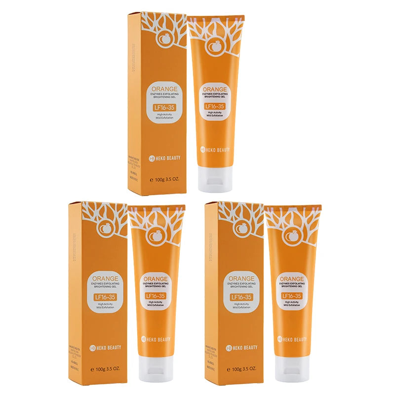 Orange Exfoliating Gel for Face and Body - Deep Pore Cleanser (50g-100g) Scrubs Treatments Exfoliator 100g 3pcs Tidesmit