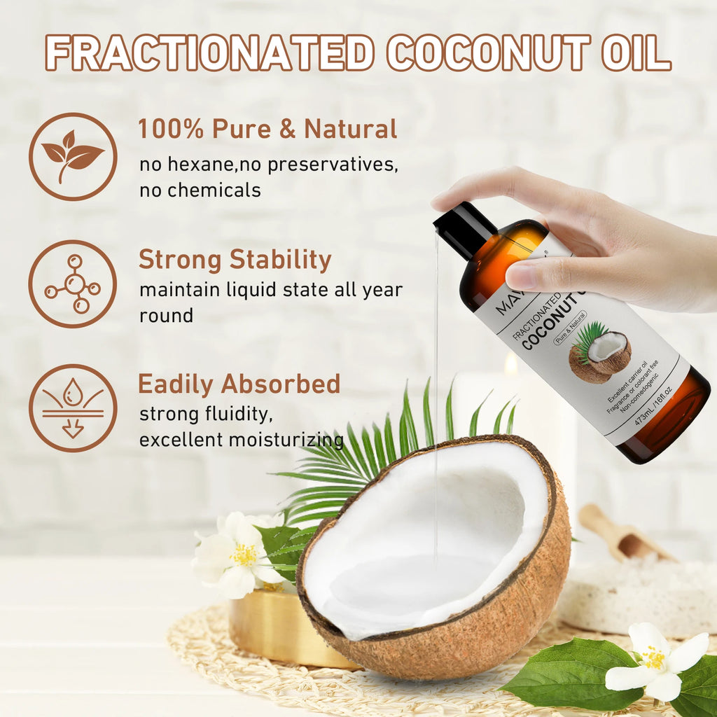 MAYJAM Jojoba Grapeseed Castor Vegetable Glycerin Fractionated Coconut Oil Moisturizing Face Hair Skin Natural Base Carrier Oil
