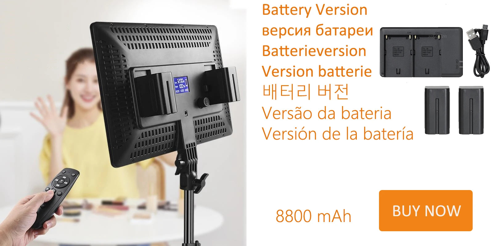 LED Video Light Panel for Content Creation - Adjustable Color Temp Tidesmit