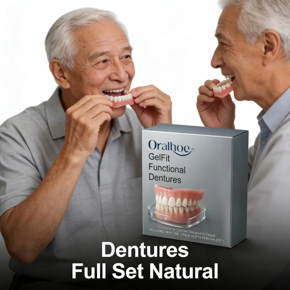 Silicone Dentures False Teeth Full Set Soft Safety Easy to Use Perfect Fit Oral Improve Tooth Loss Broken Temporary Improve
