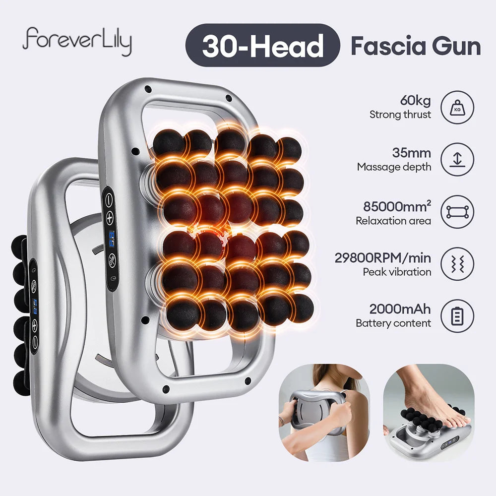 Deep Tissue Massage Gun 30-Head Muscle Relief Device - Tidesmit Body Shaping Massage Equipment Tidesmit