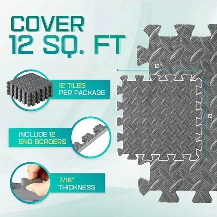 8/16 Pcs Foam Fitness Non Slip Yoga Mat Fitness Floor Tile Protection Pad Fitness Equipment Mat Suitable for Indoor Fitness