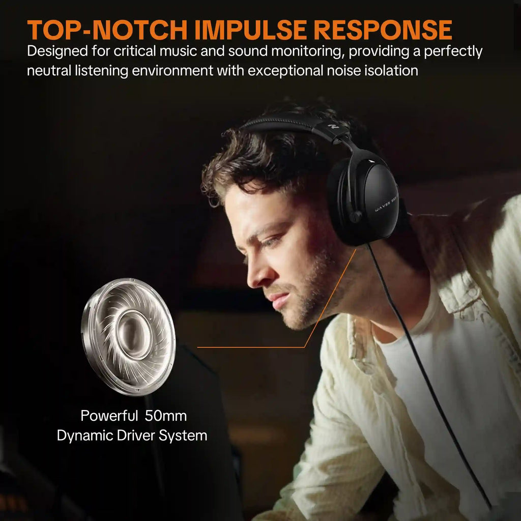 Wired Studio Headphones Over-Ear Monitor - Detachable Cable (W550x) Tidesmit