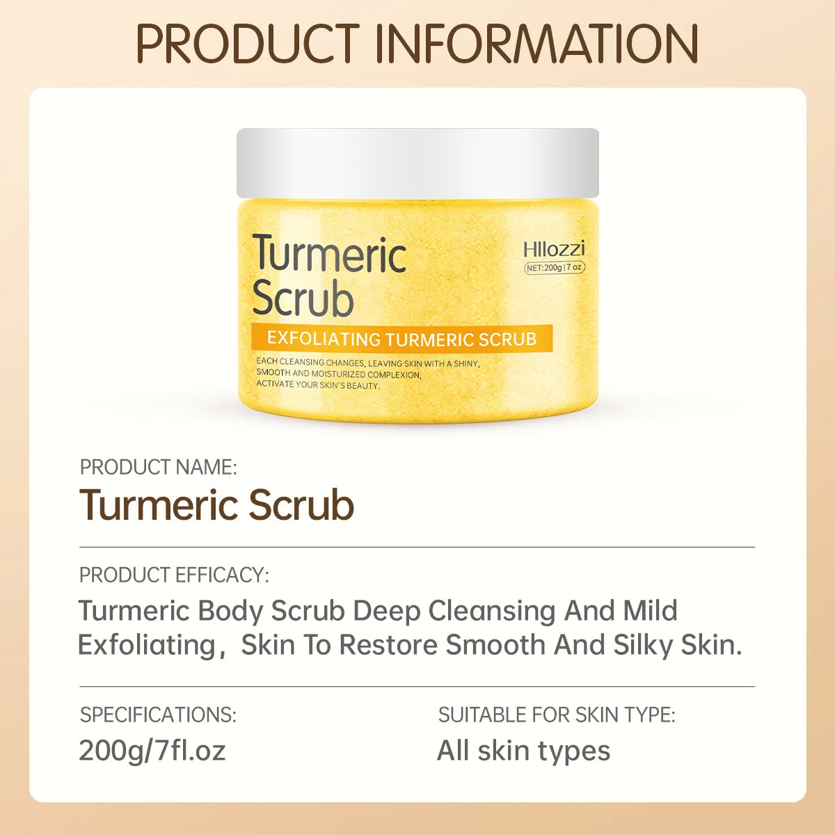Turmeric Body Scrub: Professional Deep Exfoliation & Hydration (200g) Scrubs Treatments Tidesmit