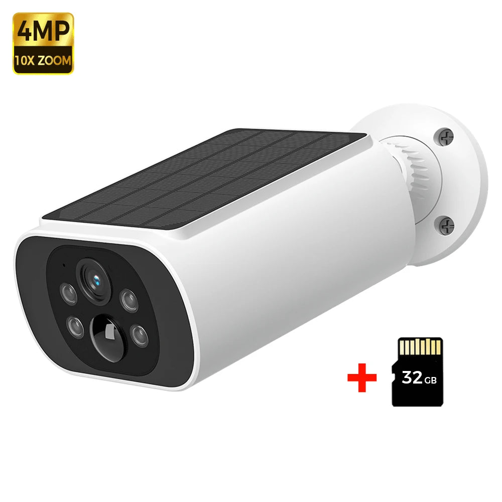 ALEVIO 2.5K Outdoor Solar Camera Wireless Cam WIFI Ultra Standby Time PIR Motion Light Color Night Vision AI Detect Battery Cam