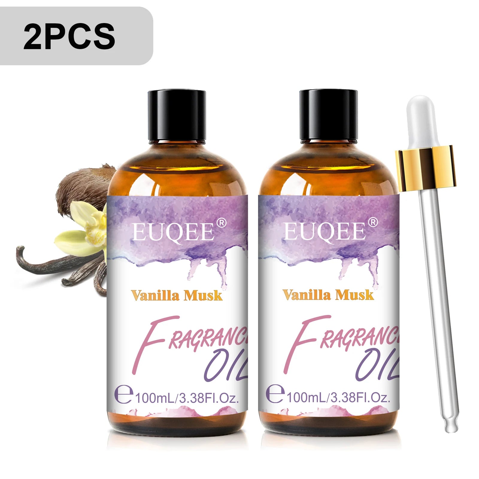 EUQEE 100ml Premium Fragrance Oil Coconut Vanilla White Musk Freesia Aroma Fragrance Oils For Diffuser Humidifier Candle Making