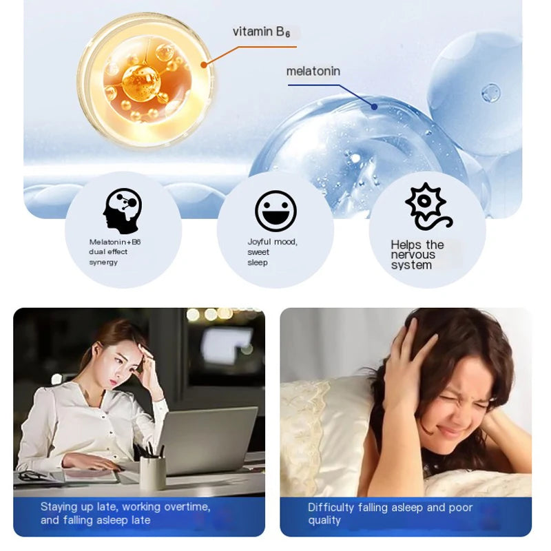 Promote Sleep, natural formula Dietary Supplement, Healthy deep sleep, permanent sleep, natural sleep,Melatonin & Vitamin B6