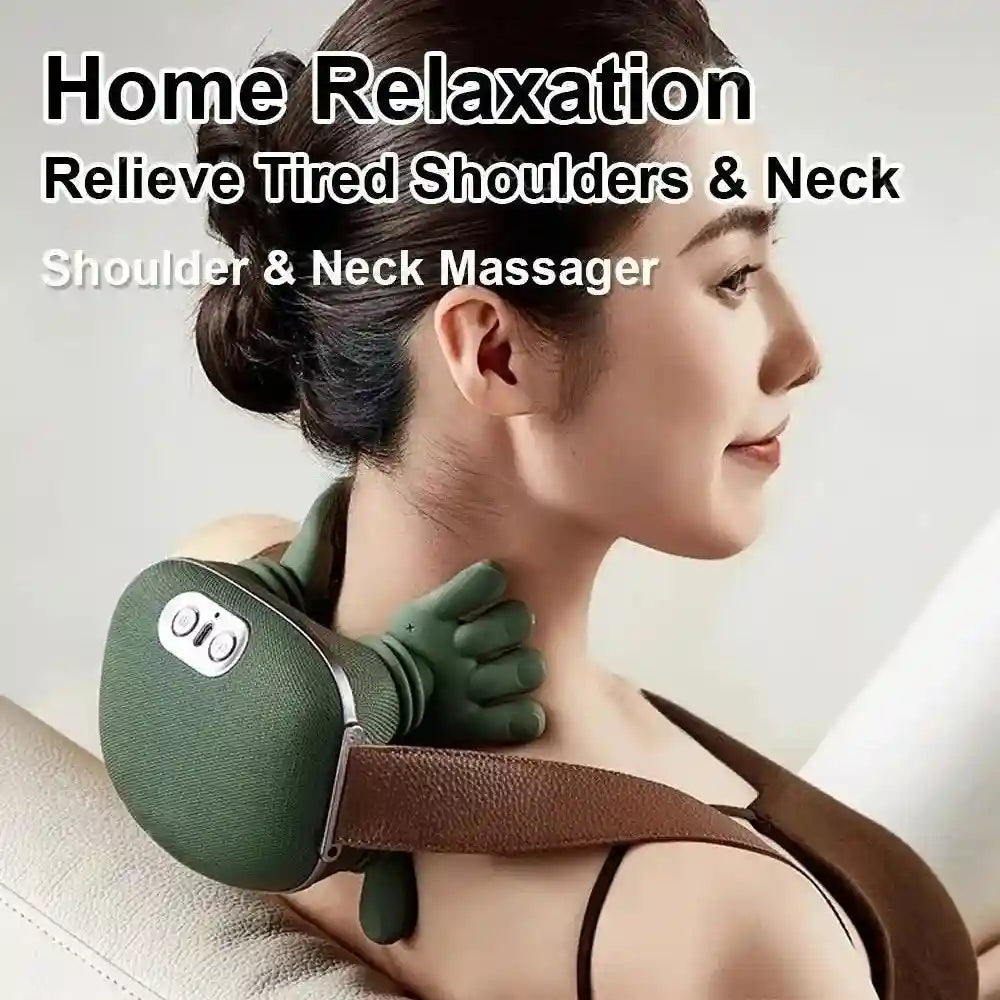 Electric Neck and Shoulder Massager with Heat - 3-Level Roller Massage Roller Tidesmit