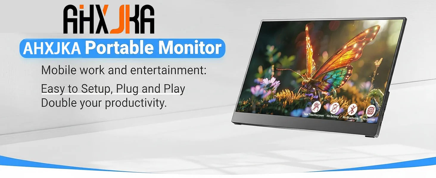 AHXJKA 15.6 Inch Portable Monitor FHD1080P IPS HDR Screen Second Monitor External Screen for MAC Laptop PC Xbox/PS4/5/Switch
