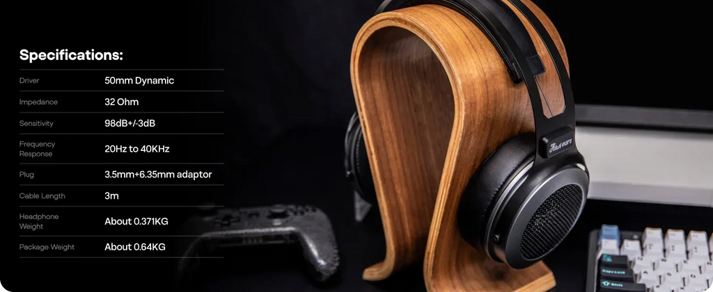Open-Back Headphones 50mm Dynamic Driver Tidesmit Audio Tidesmit