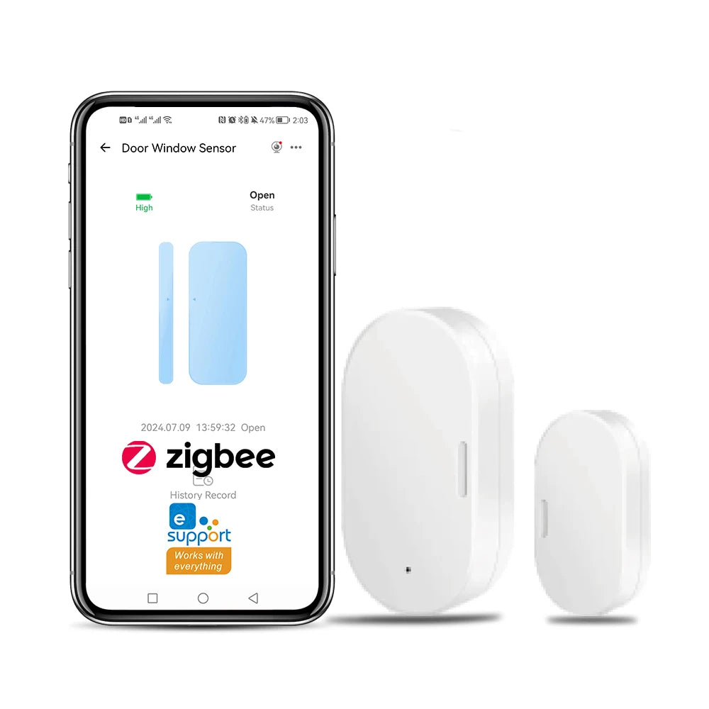 Zigbee Door Window Sensor | Wireless Magnetic Contact Alarm by Tidesmit Tidesmit