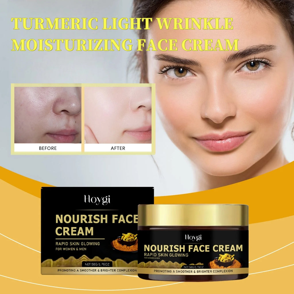 Turmeric Hydrating Face Cream Gentle Nourishing Firming Daily Moisturizer Smooth Silky Skin Skincare Suitable for All Skin Types