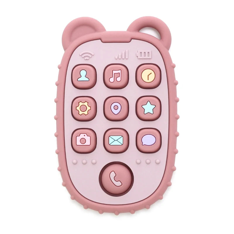 Cute Baby Silicone Mobile Teether Food Grade Safe Teether Cute Cartoon Bear Ease Teeth Pain Toy Teething Gift