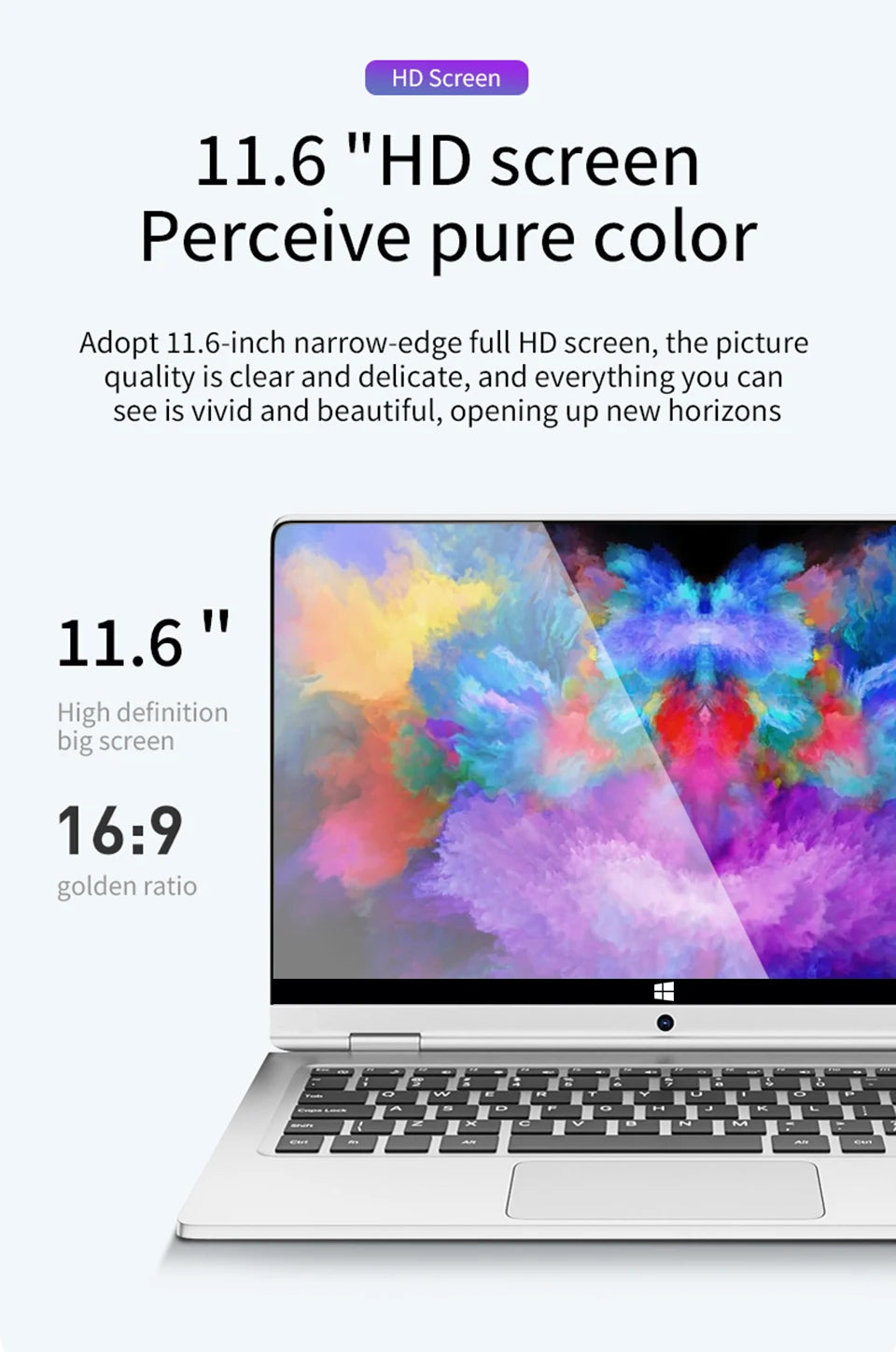 11.6 inch  2 in 1 Touch Screen Notebook Intel Core i7-8500Y Windows 11 Pro Tablet PC Computers 8GB RAM 512GB SSD Study Laptop