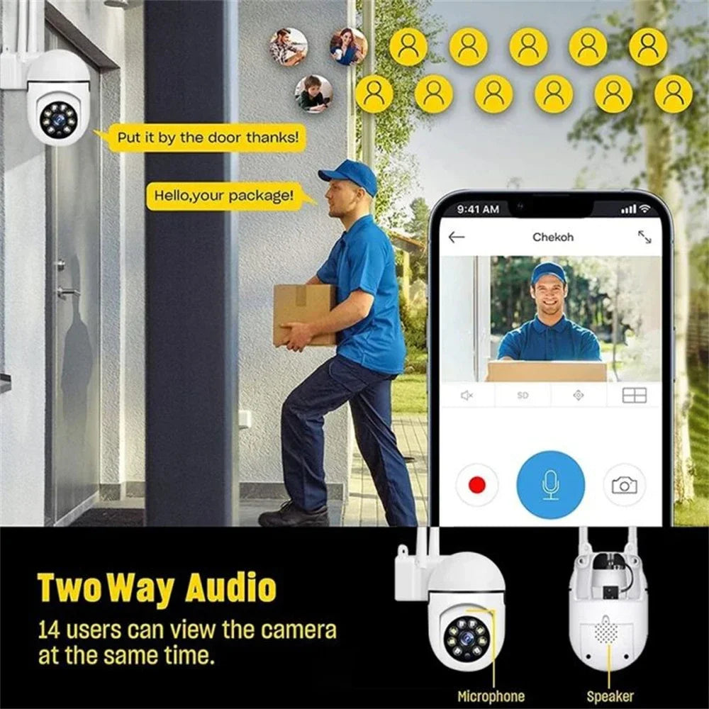 8MP Wireless Security Surveillance Wifi IP Camera AI Human Tracking 2-Way Audio CCTV Camera 4X Zoom Cam Color Night Vision