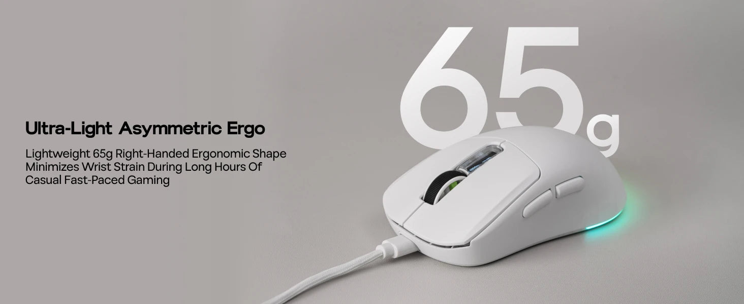 EPOMAKER NEX Lite Tri-mode Wireless PAW3311 Sensor Gaming Mouse with RGB Charging Dock & 1K Polling/12K DPI for Gaming & Office