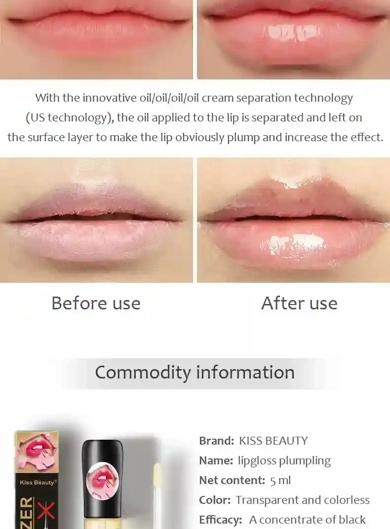 Lip Plumper Oil Serum: Instant Volume & Nourishing Lip Care Treatment Lip Care Tidesmit