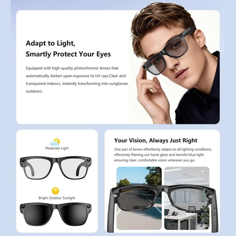 AI Smart Glasses with 100MP Camera & Spatial Audio - Tidesmit Tech Tidesmit