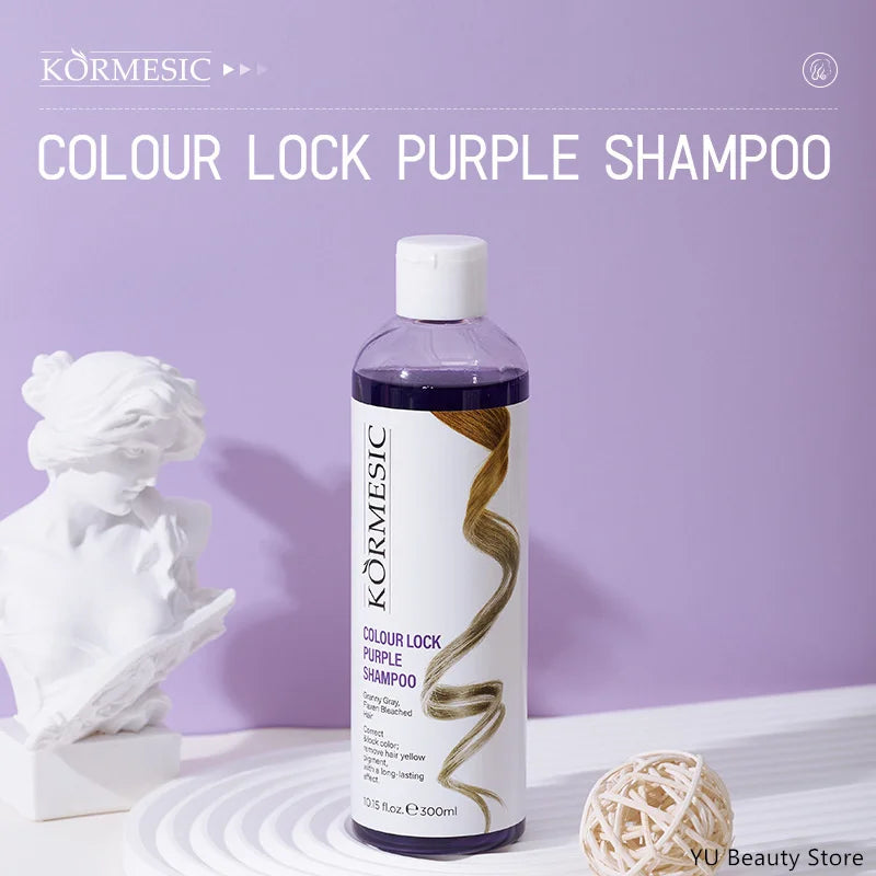 Professional Remove Yellow Shampoo Bleached Hair Anti-Yellow Lock-Color Shampoo Silver White Gray Smooth Shine Fluffy Hair Care
