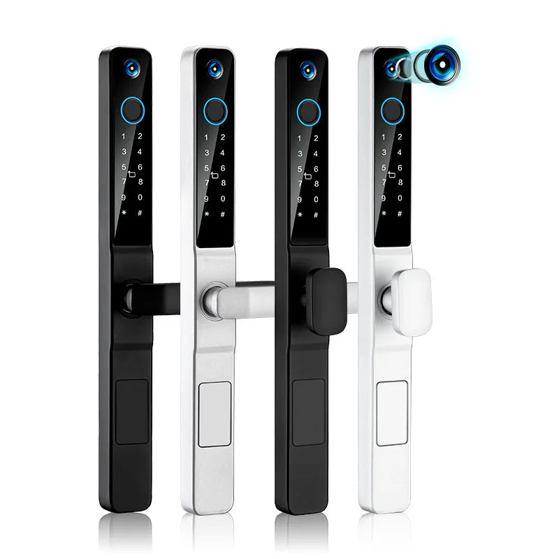Peephole Camera Smart Aluminum Lock Euro 3592 Mortise Waterproof Tuya Wifi Fingerprint Digital Lock of UPVC Grill Sliding Door