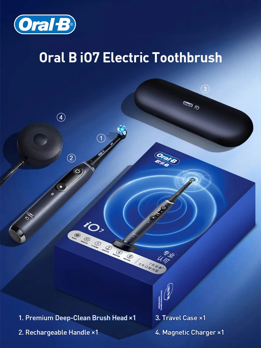 Oral B Electric Toothbrush IO Series Rechargeable Waterproof Smart Rotating Timing Electronic Tooth Brushes IO2 IO3 IO4 IO7 IO9