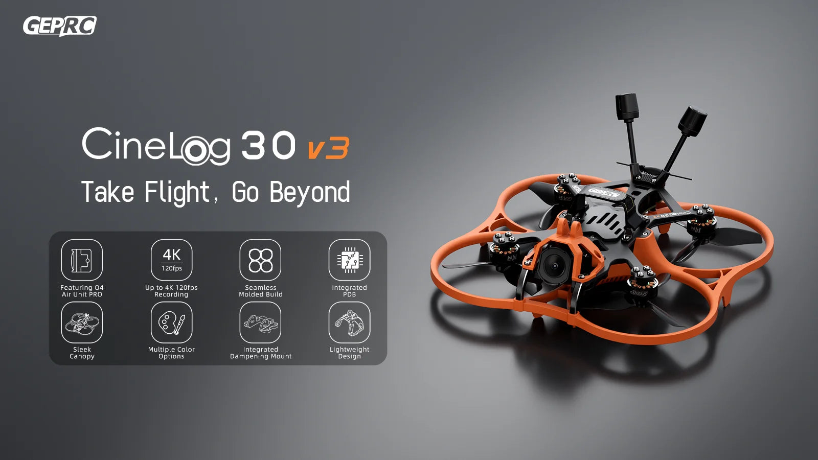 GEPRC Cinelog30 V3 4K FPV Drone - Durable O4 Pro Cinewhoop Tidesmit