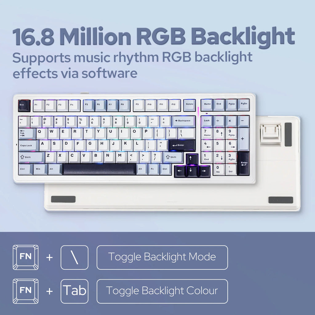 EPOMAKER x AULA F99 98% Gasket-Mounted Wired/BT/2.4GHz Wireless NKRO Mechanical Keyboard North-facing RGB 8000mAh Battery