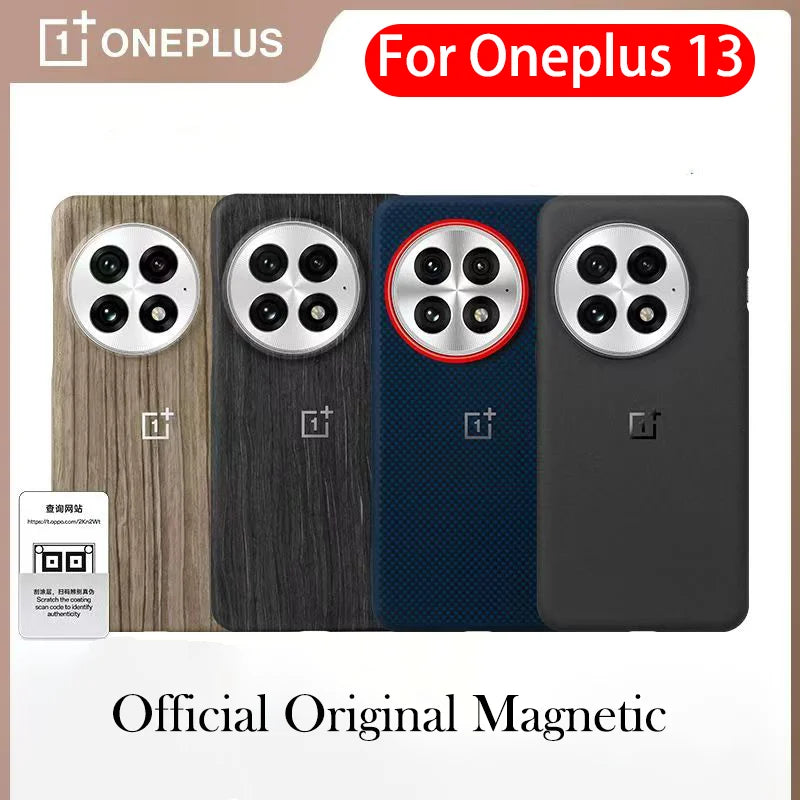OnePlus 13 Magnetic Phone Case - Wood Grain Shock-Absorbing Cover Tidesmit