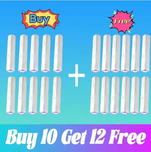 Promotional graphic showing 10 white cylindrical wart repair pens plus 12 free, totaling 22 identical applicators.