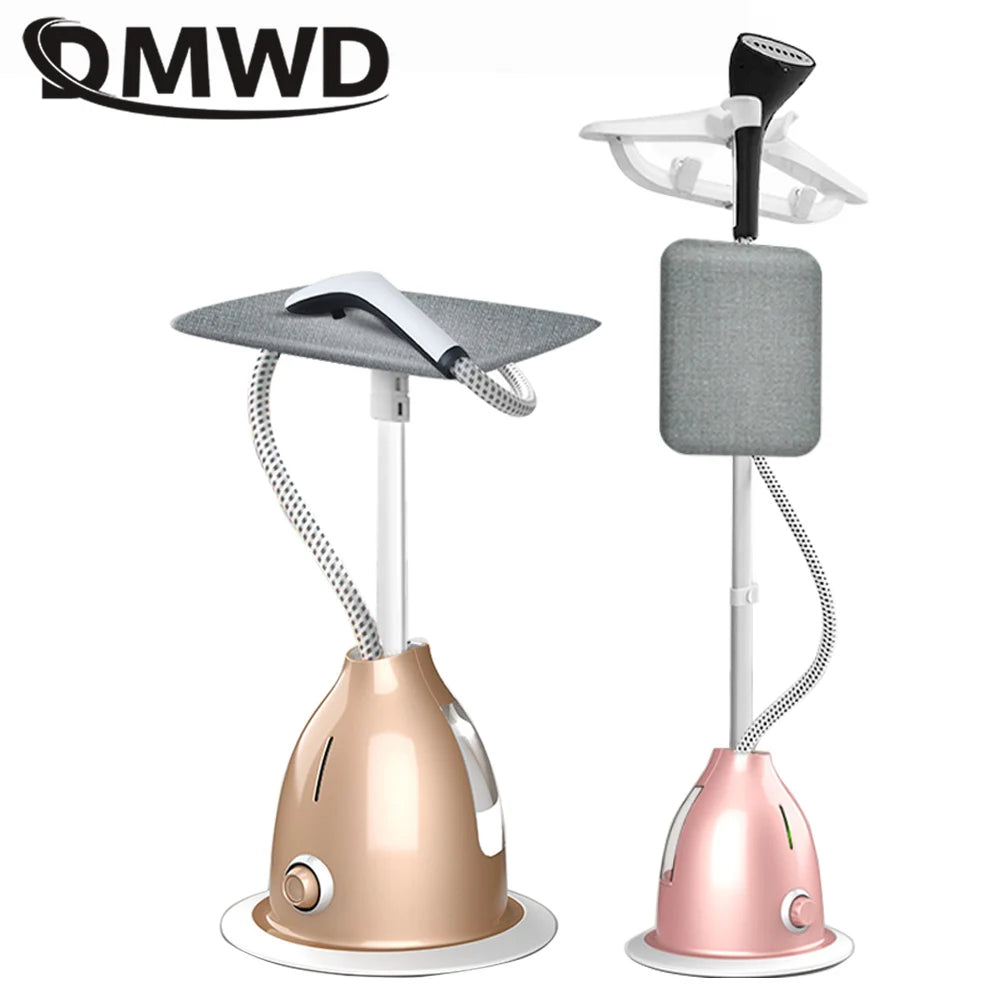 Tidesmit DMWD garment steamer side view showing vertical hanging ironing machine and anti-dry burning safety system