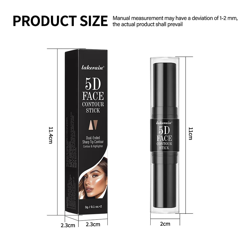 Tidesmit double-headed contouring stick with highlighter and concealer for V-face sculpting and nose bridge definition