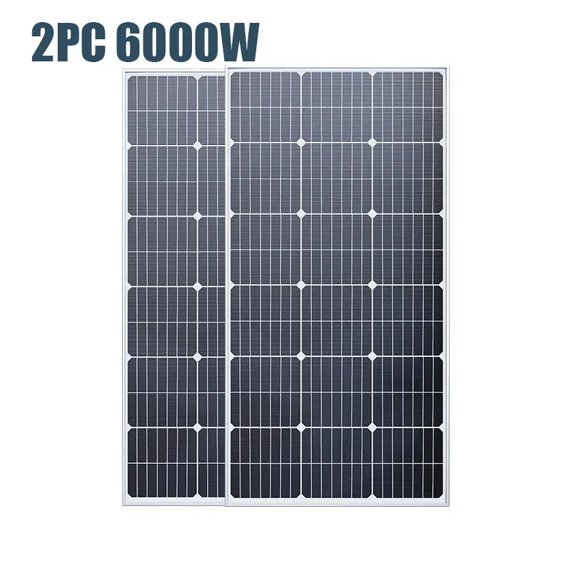 6000W/3000W High-Power Solar Panel Kit, Suitable for Outdoor Activities and Homes Camping and RV Off Grid Living