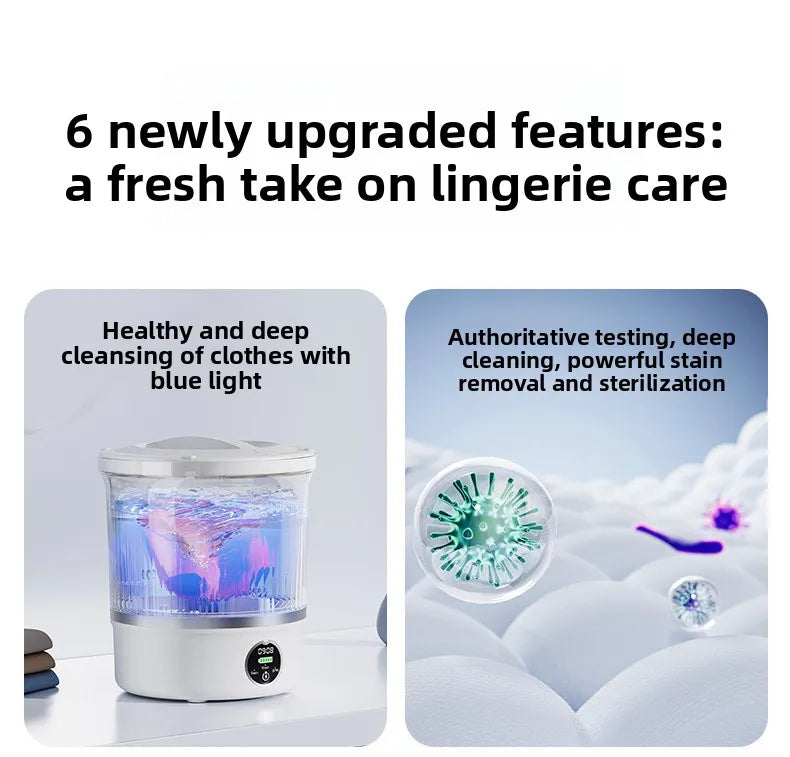 Tidesmit 3L mini portable washing machine with spin drying feature for cleaning underwear and socks while traveling