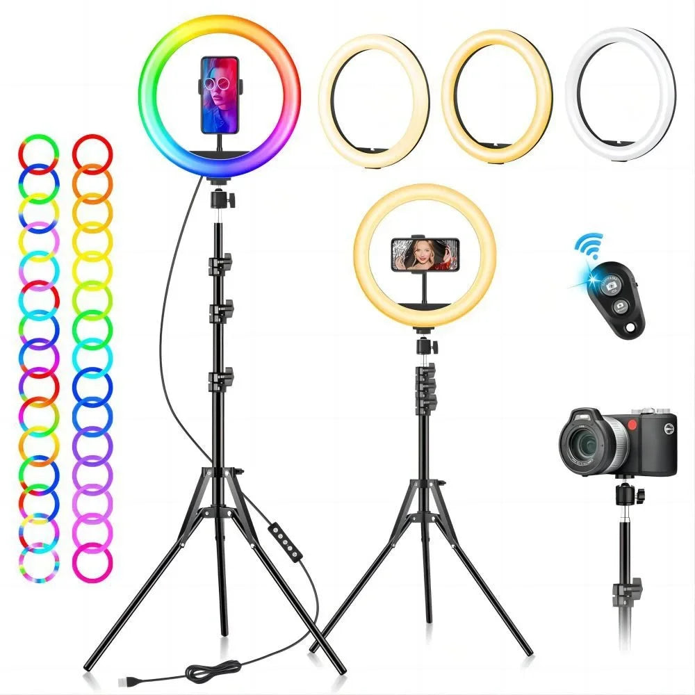RGB Ring Light with Tripod Stand & Remote for Pro Content Creation Tidesmit