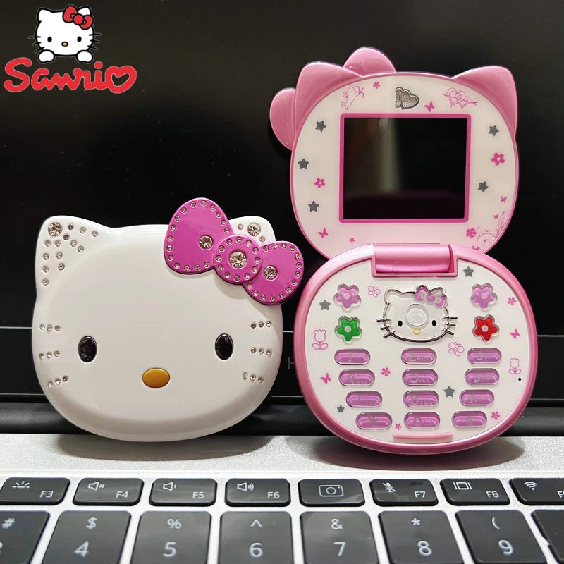 2024 Sanrio Hello Kitty Flip Phone Kawaii K688 Cartoon Taiml Cute Mini Phone Birthday Fashion Gift Toys Christmas For Anime Fans