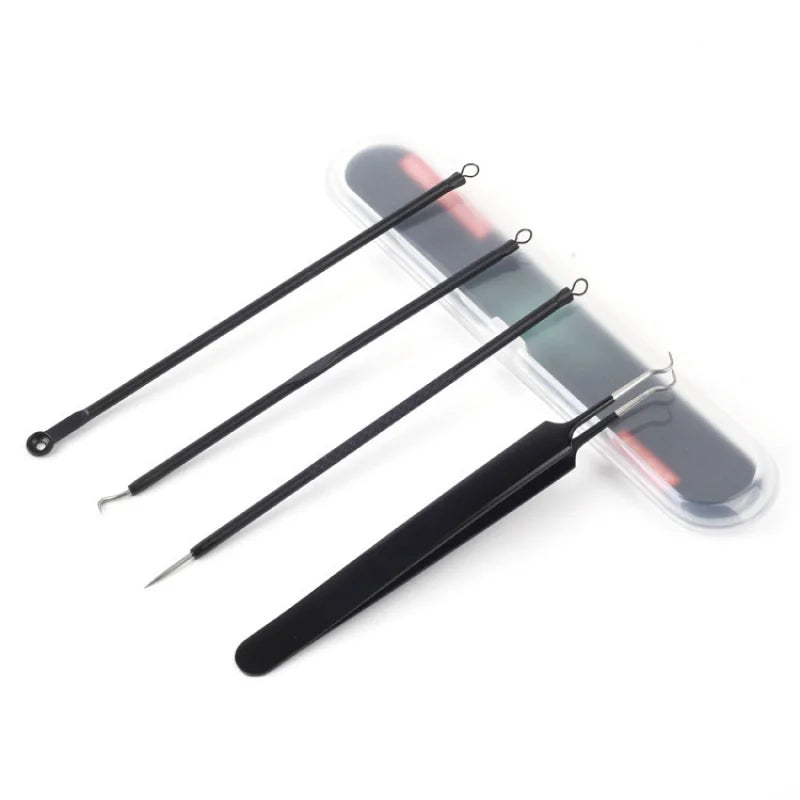4Pcs/set Black Dots Cleaner Needles Acne Blemish Remover Blackhead Extractor Skin Care Blackhead Remover Tool Stainless Steel