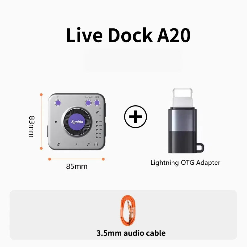 USB-C Audio Interface for Mobile Streaming - Tidesmit A20 & A10 Models A20 Add Lightning Tidesmit