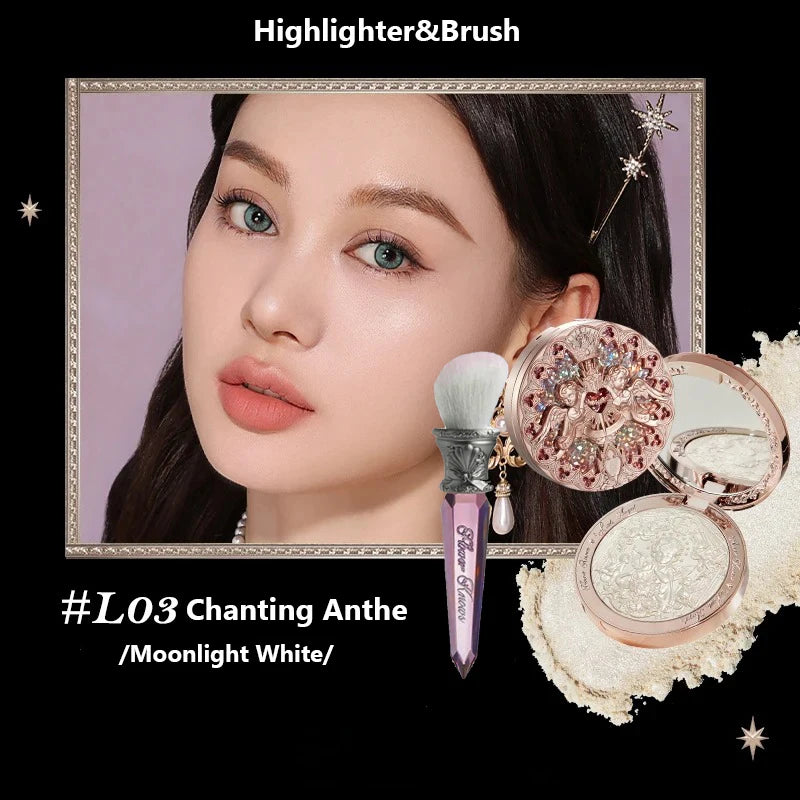 Tidesmit Flower Knows Little Angel relief highlight face powder texture close-up for radiant contour makeup finish