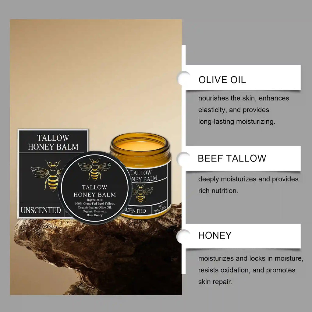 Beef Tallow and Honey Lip Treatment - 100g Moisturizing Balm Lip Care Tidesmit