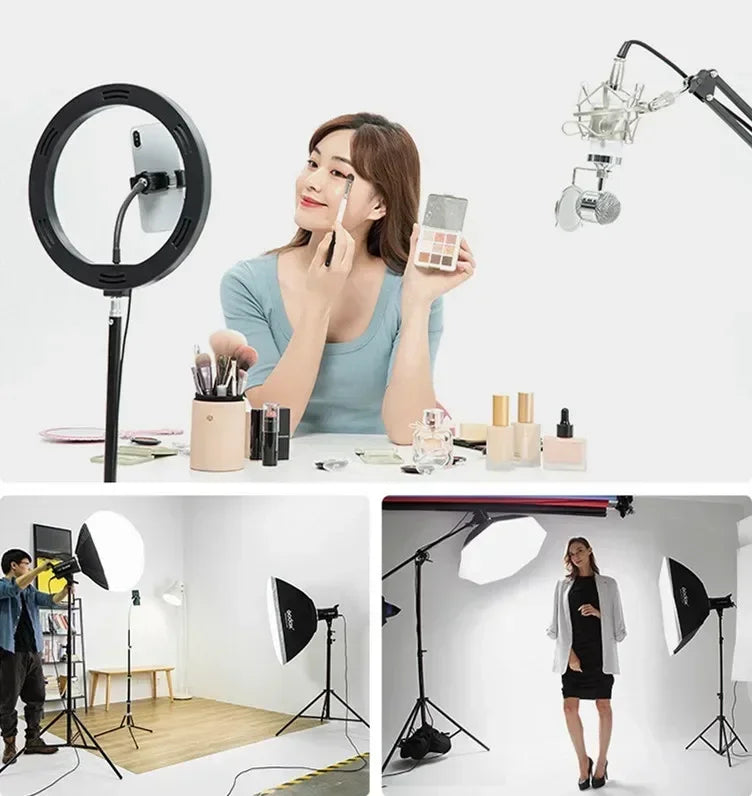 LED Ring Light with Tripod Stand - Professional Content Creation Lighting Tidesmit