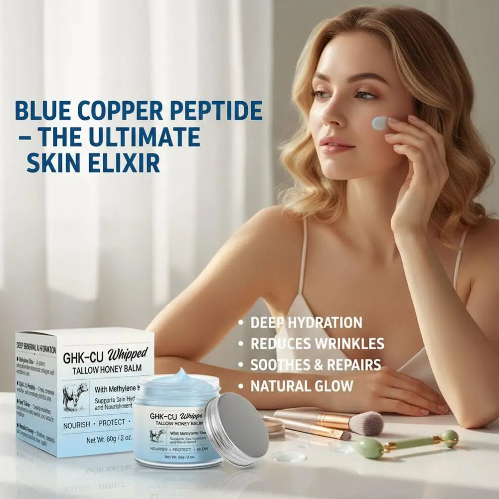 1/2/3pcs Ghk-Cu Beef Tallow Honey Balm Repair Dry Skin Deep Hydration Nourish Non-Greasy Brightening Even Skin Whipped Tallow Ho