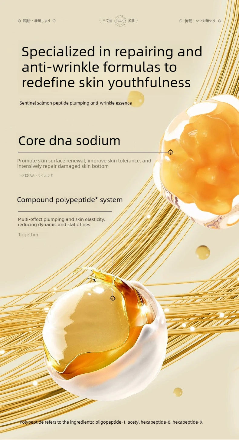 Salmon DNA Light Energy Anti- Wrinkle  Serum Fade Fine Lines Facial Moisturizing brightning Anti Aging Firming Skin Care
