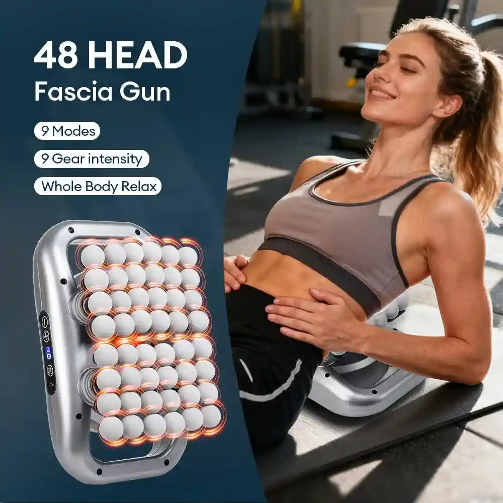 Fascia Gun 48-Head Deep Tissue Percussive Massager for Muscle Recovery Fascia Gun Tidesmit