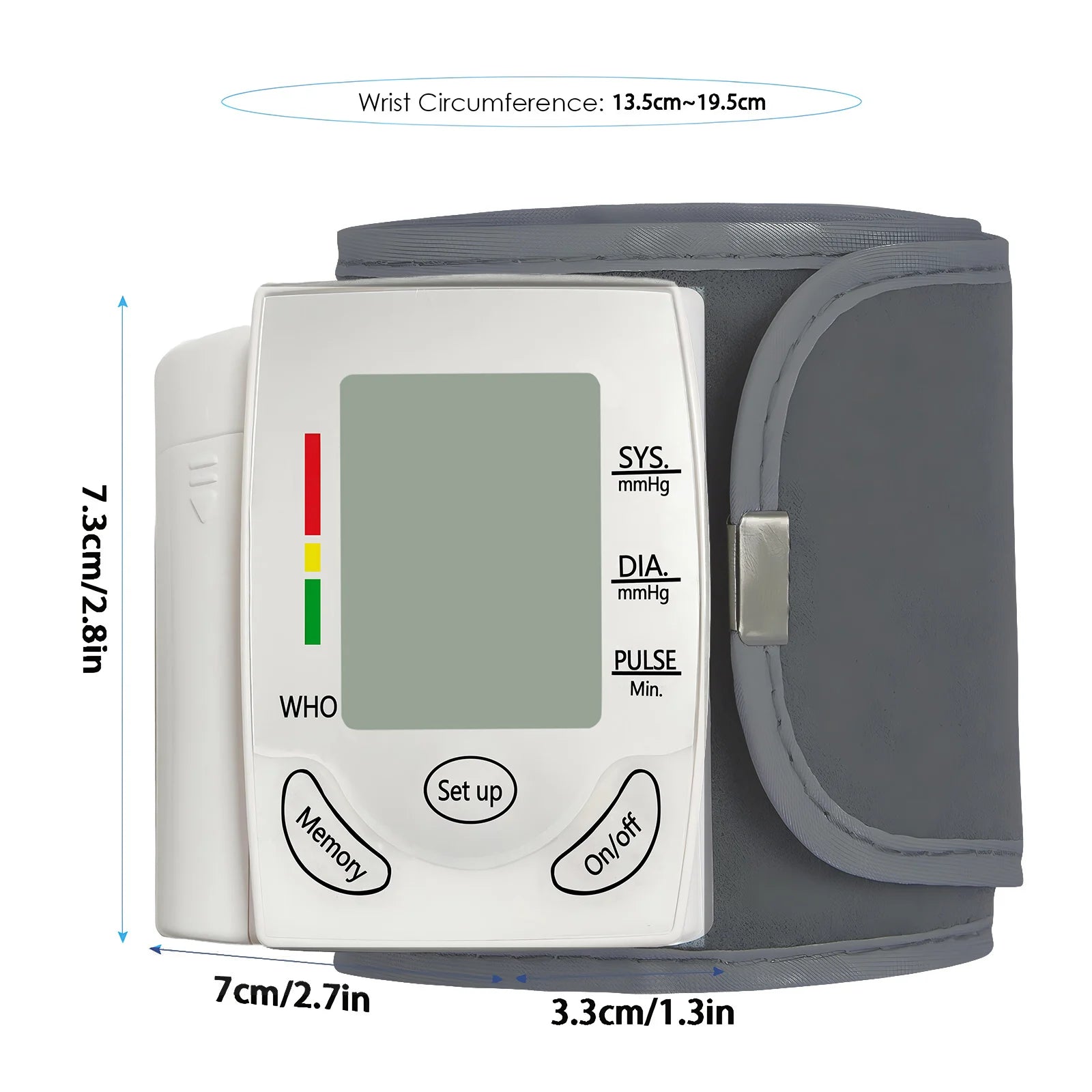Wrist Blood Pressure Monitor Tonometer Tensiometer Automatic Digital Pulsometer Sphygmomanometer Health Monitor