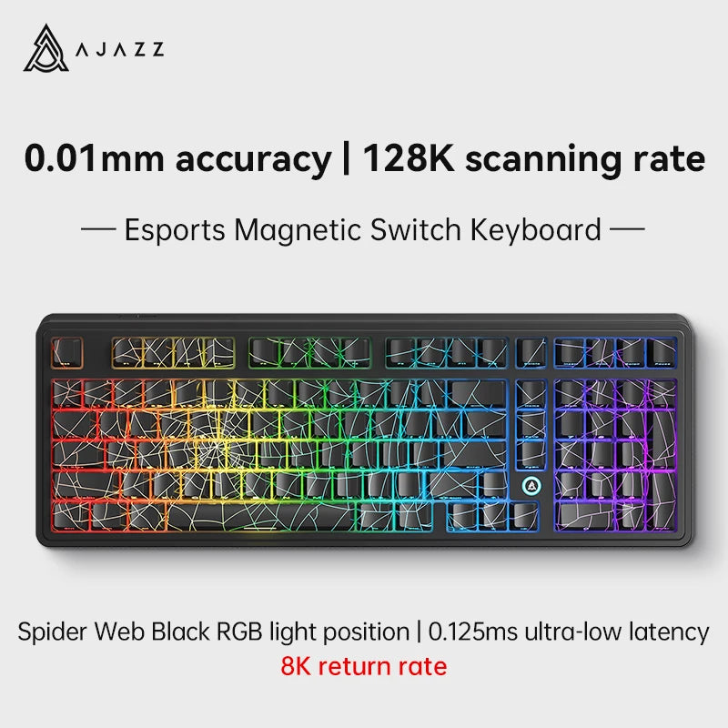 AJAZZ AK980 MAX HE 8K - New Magnetic Switch Type-C - Wired Only - Computer Gaming Keyboard Upgrade Gasket Mechanical Keyboard