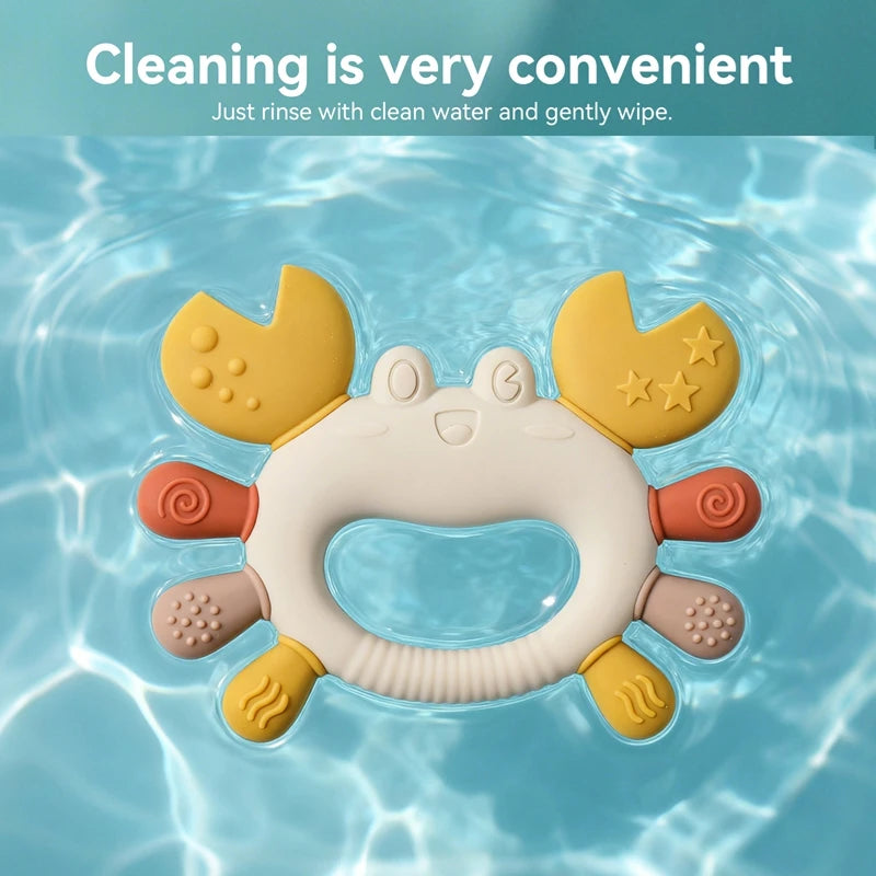 Silicone Baby Teether Baby Toys 0 to 12 Months BPA Free Chewing Teething Toys Crab Multicolor Teether Reborn Silicone Toys Gift