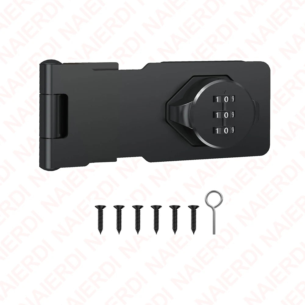 NAIERDI Household Cabinet Password Hasp Locks Zinc Alloy Security Combination Coded Drawer Door Lock for Refrigerator,Shed