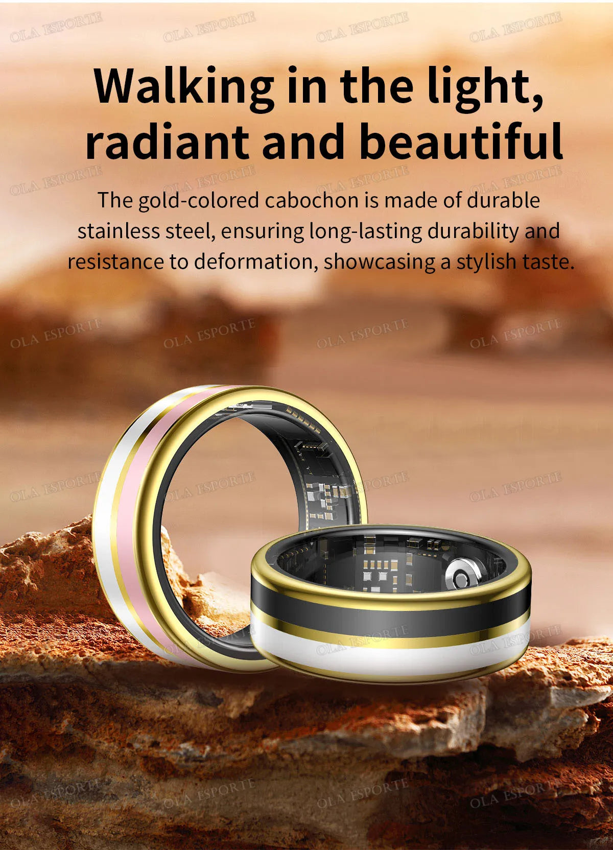 Bluetooth Smart Ring Men Women Heart Rate Blood Oxygen Health Monitor Gesture Control Waterproof Sports Various styles Smartring